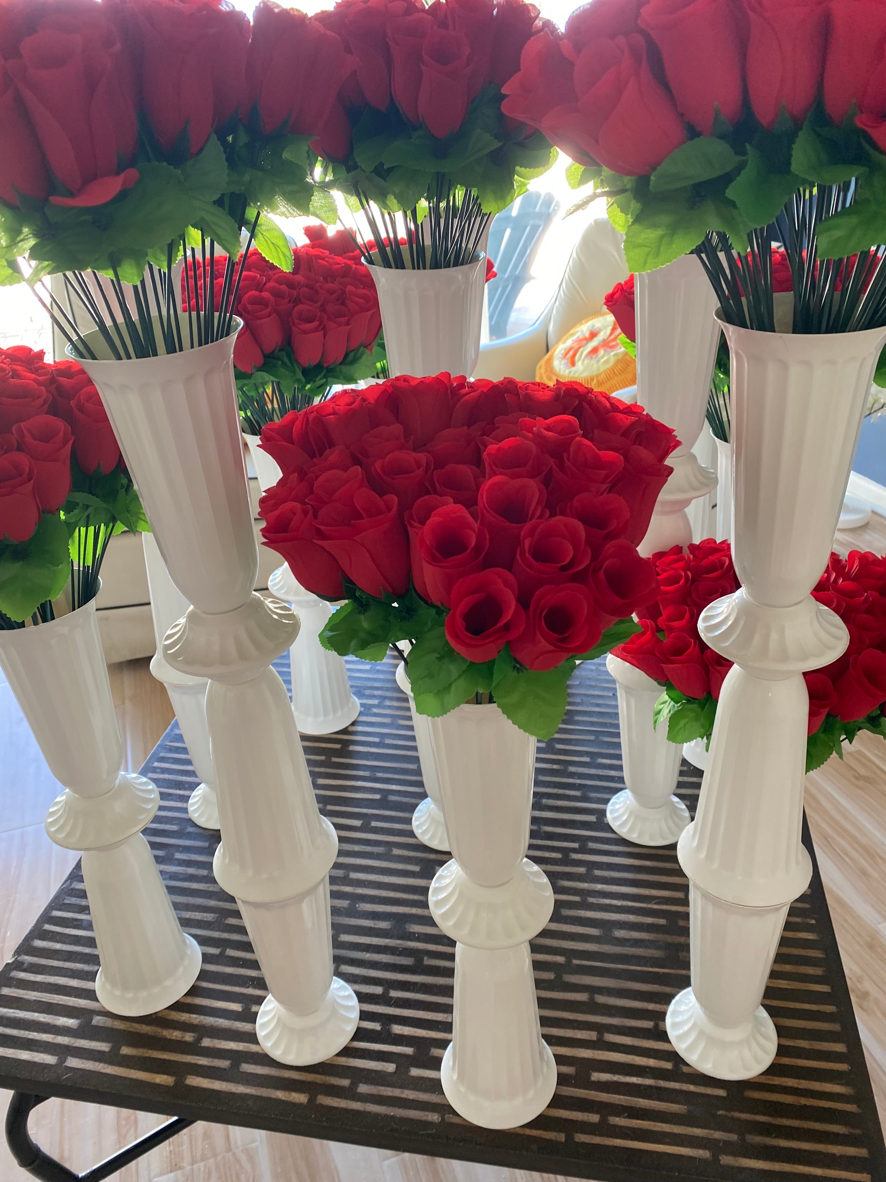 High Red Roses for Center Tables