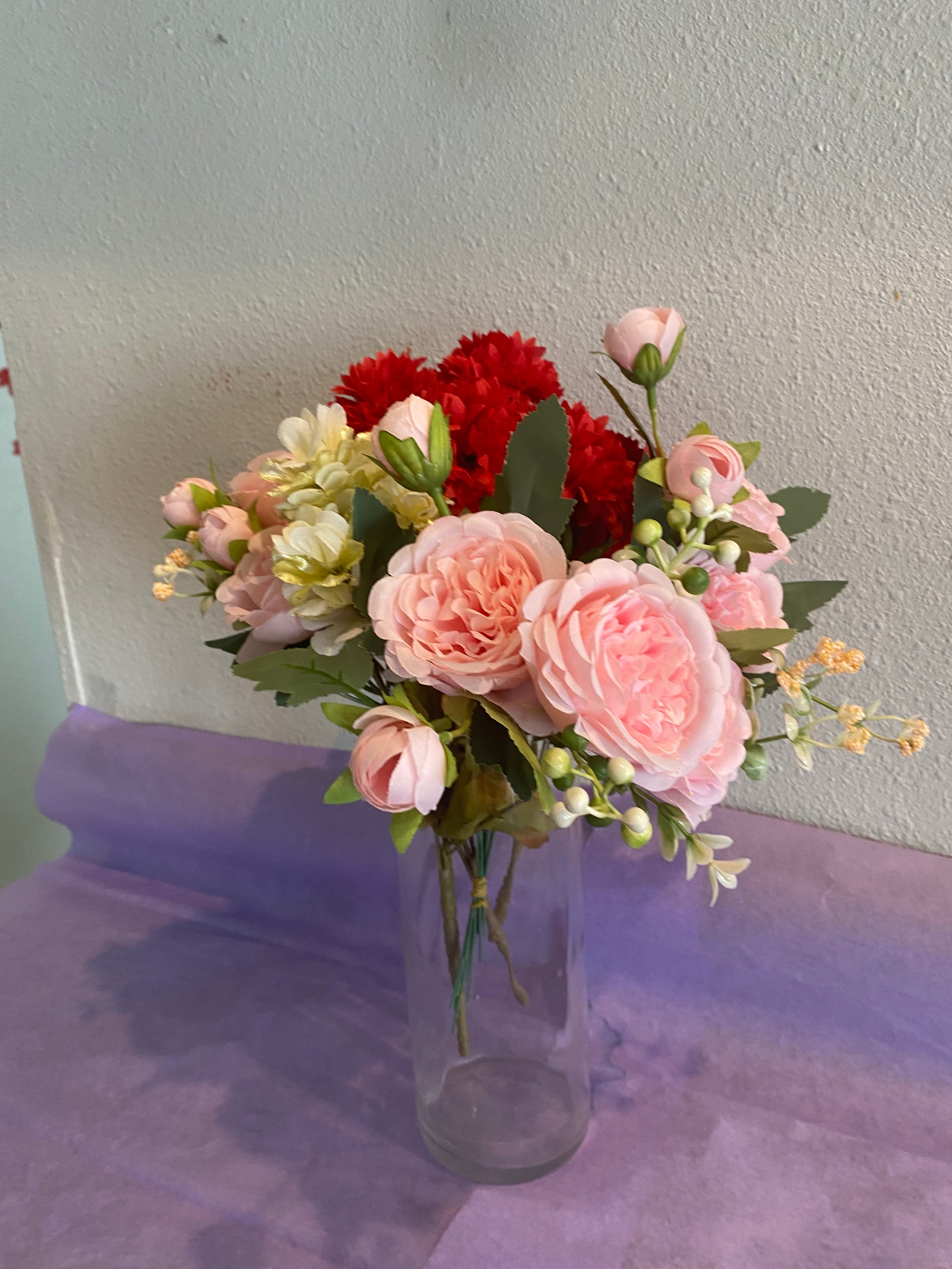 Pink Realistic Roses Center Tables