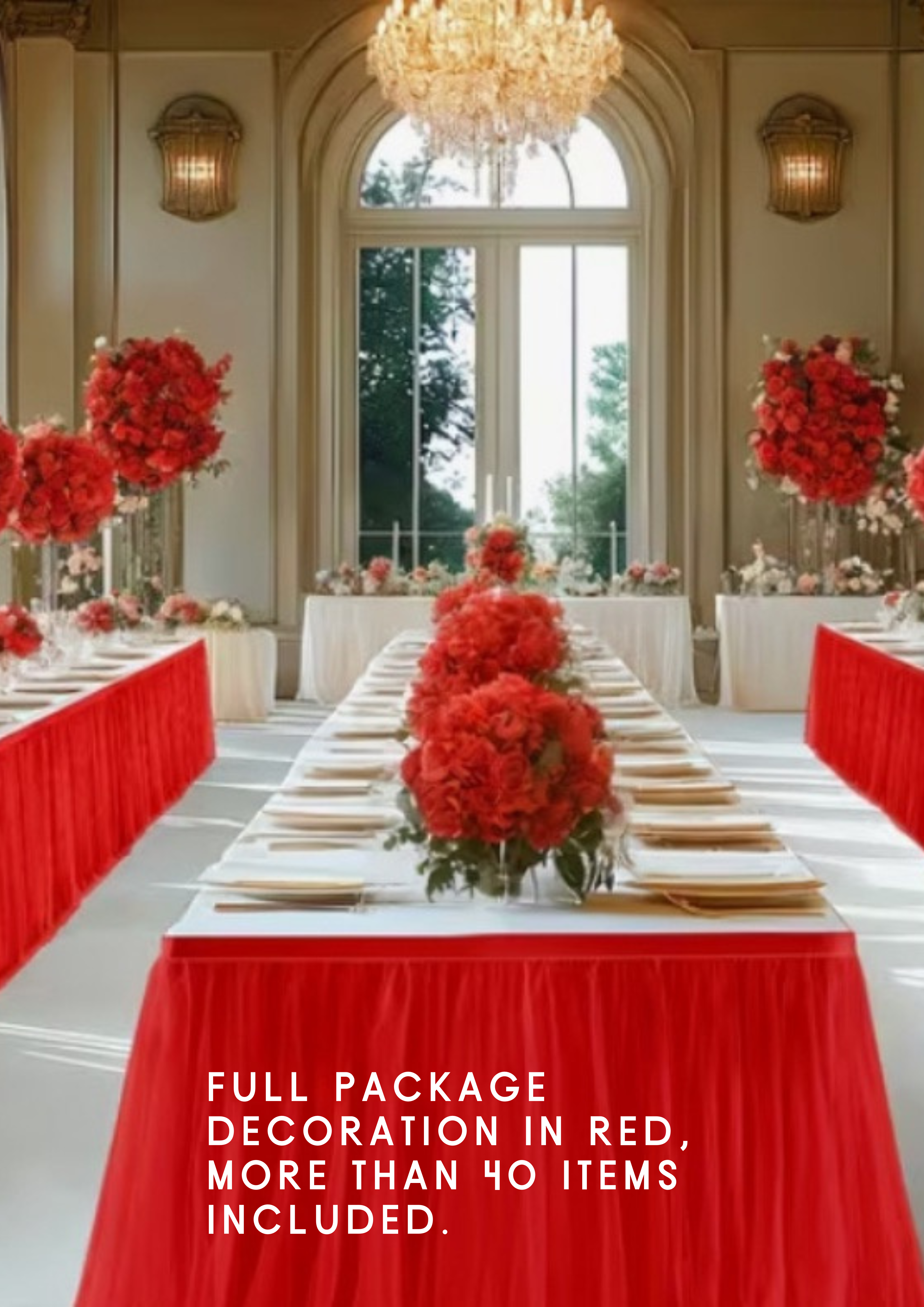 High Red Roses for Center Tables
