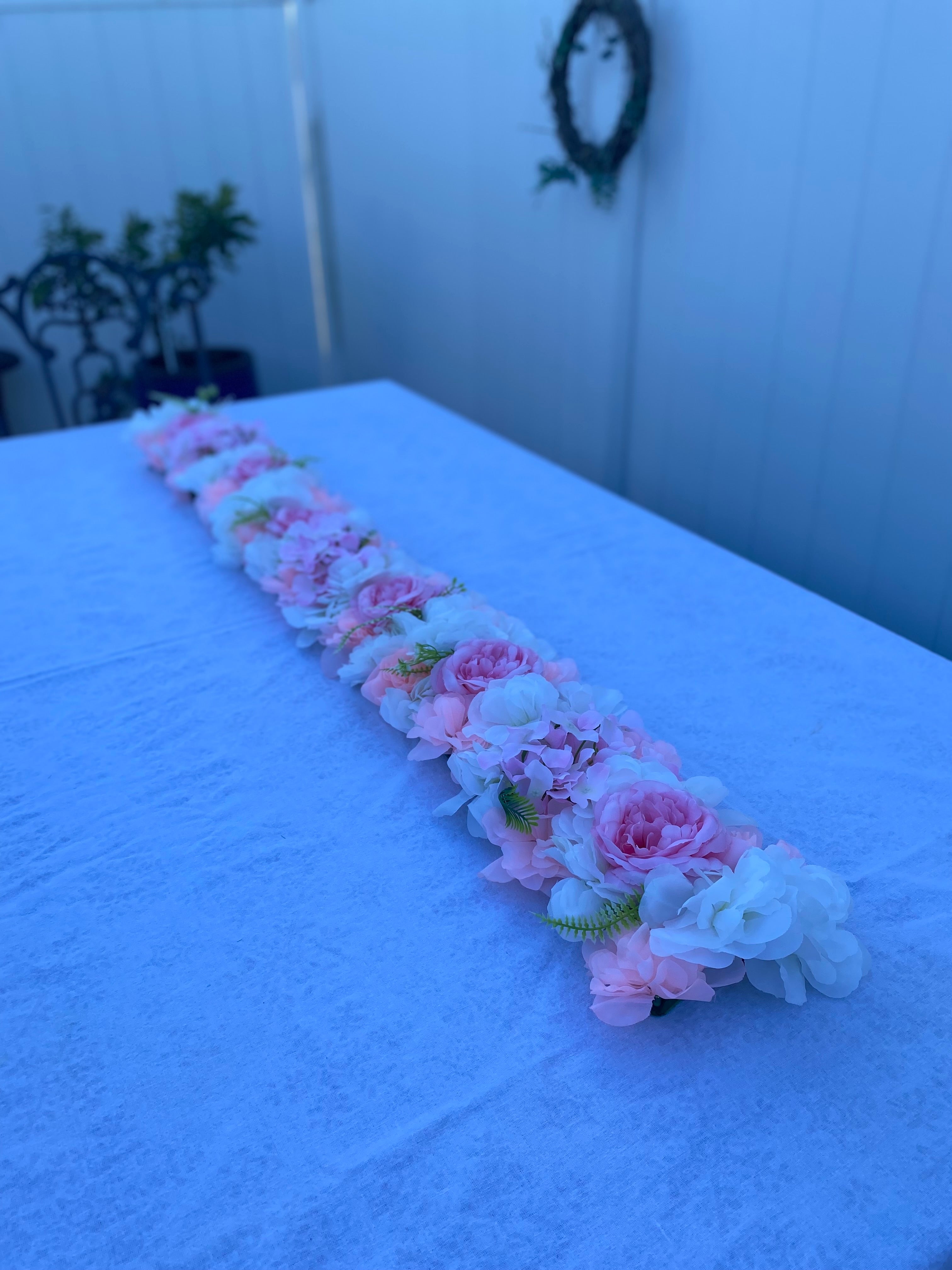 White and Pink Runner